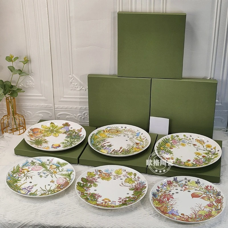 

Exquisite Cartoon Pattern Bone China Plates Cute Western Steak Plates Dinner Dishes Ideal for Home Dining Tableware