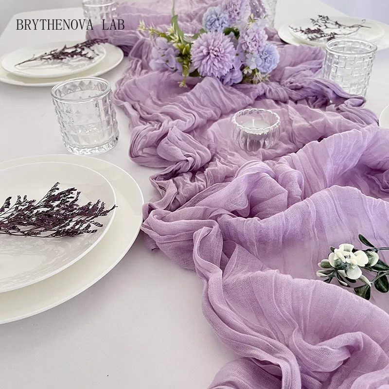 2 Pcs Solid Color Wedding Table Runner American Party Decoration Banquet Long Tablecloth Super Soft Easy-care Home Textile