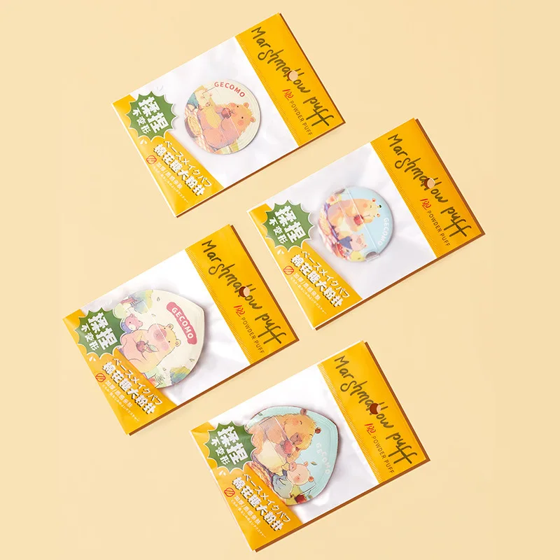 카피바라 메이크업 스펀지 라텍스 프리 블렌더 세트 벨벳 플록 파우더 퍼프 버터처럼 부드러운 리퀴드 & 파우더 겸용