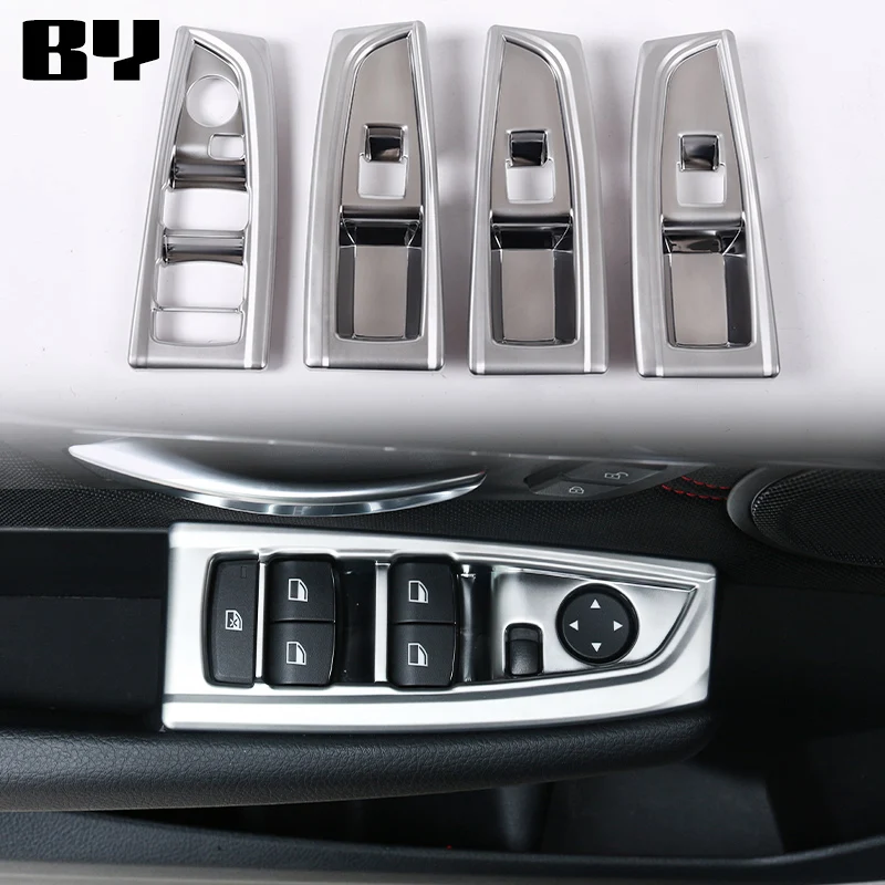 

ABS silver for BMW 2 Series Active Tourer F45 F46 218i 220i 2015-2019 Car Window Glass Lift Switch Button Trim Frame Cover