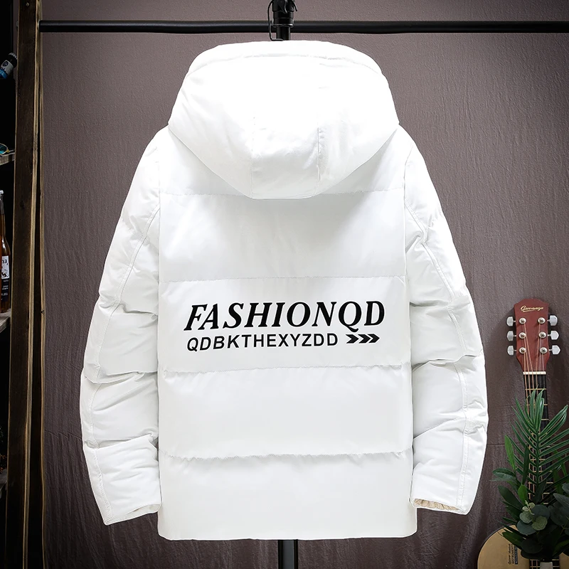 Fashion 2024 Autumn Winter Men\'s Hooded Cotton-Padded Jackets Casual Windproof Warm Parkas Youth Outwear Loose Thick Down Coats