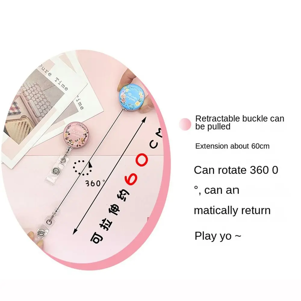 Stretchable Badge Clip Wreath Fall-proof Nurse Badge Holder High Resilience Multicolor Name Card Holder Employee Welfare