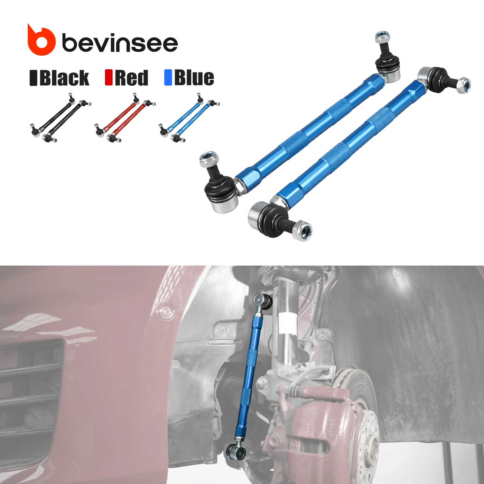 

BEVINSEE Adjustable Front Sway Bar End Links for Audi A3 S3 8V TT MK2, for VW for Golf 7/7.5 for Golf 6 for Golf 5 for Jetta/GLI