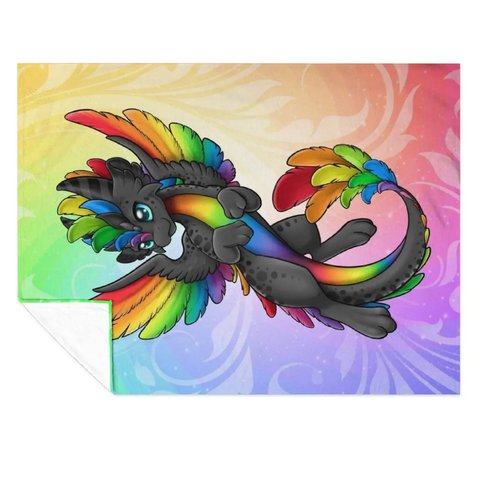 

Zen 'Black Rainbow' Dragon Throw Blanket for babies Single sofa bed For Sofa Thin Blankets