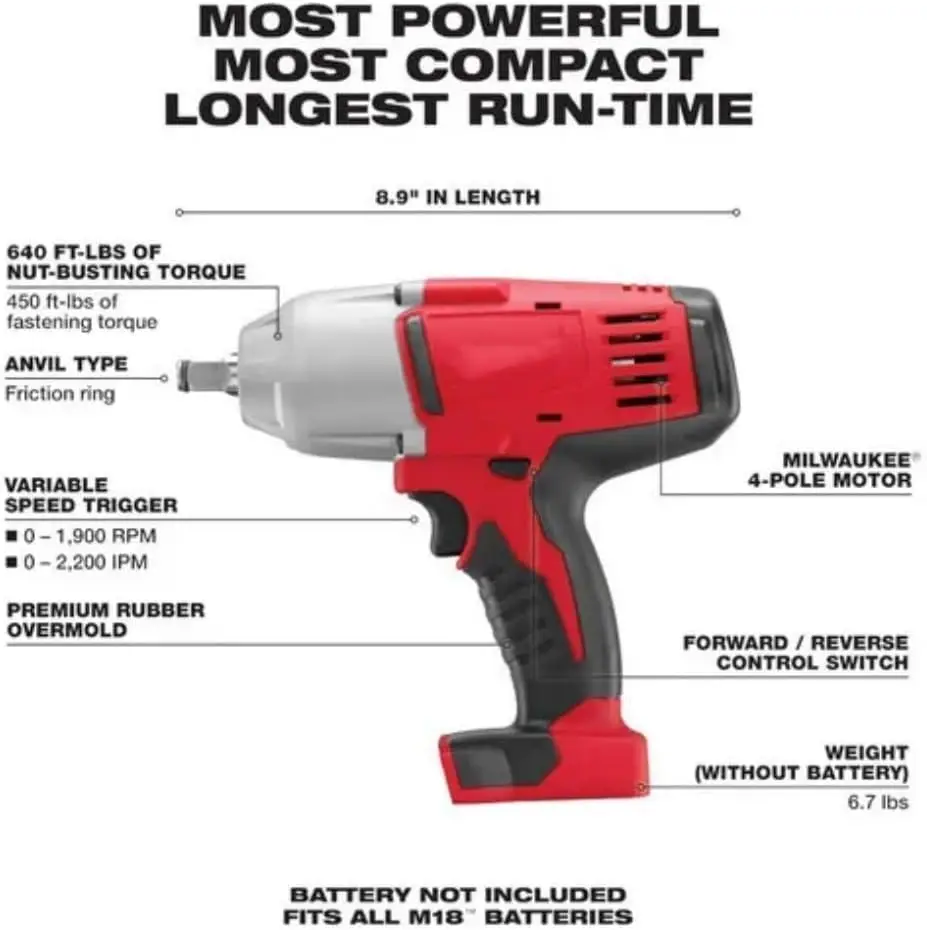 Fits Milwaukee M18 2663-20 Cordless 1/2