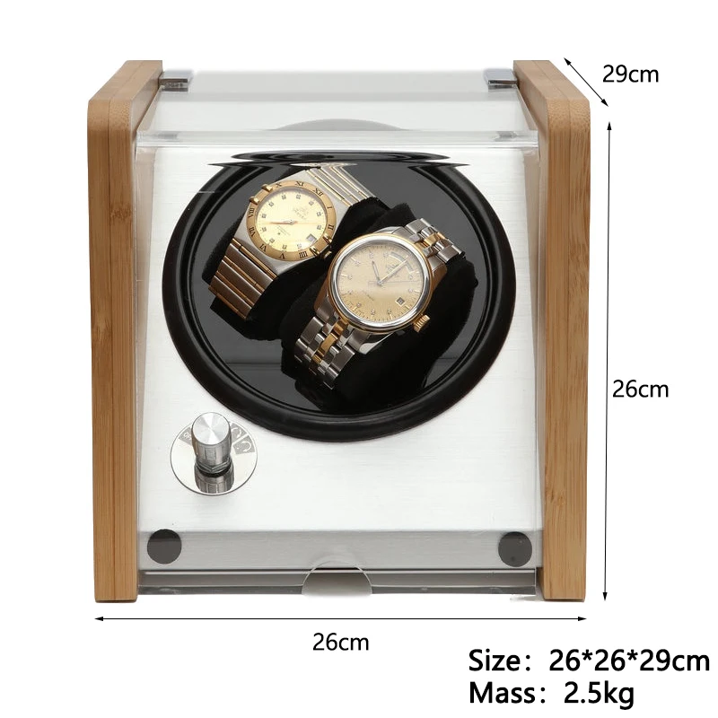 Fragrant Bamboo 2 Slots Watch Winder Automatic Chain Watch Box Case Display Dustproof Boxes for Watch Panerai High-grade Watches