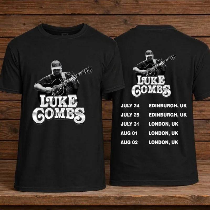Vintage Luke Combs 2026 My Kinda Saturday Night Tour Graphic T Shirt Unisex Cotton Short Sleeve Country Music Concert Fan Tee