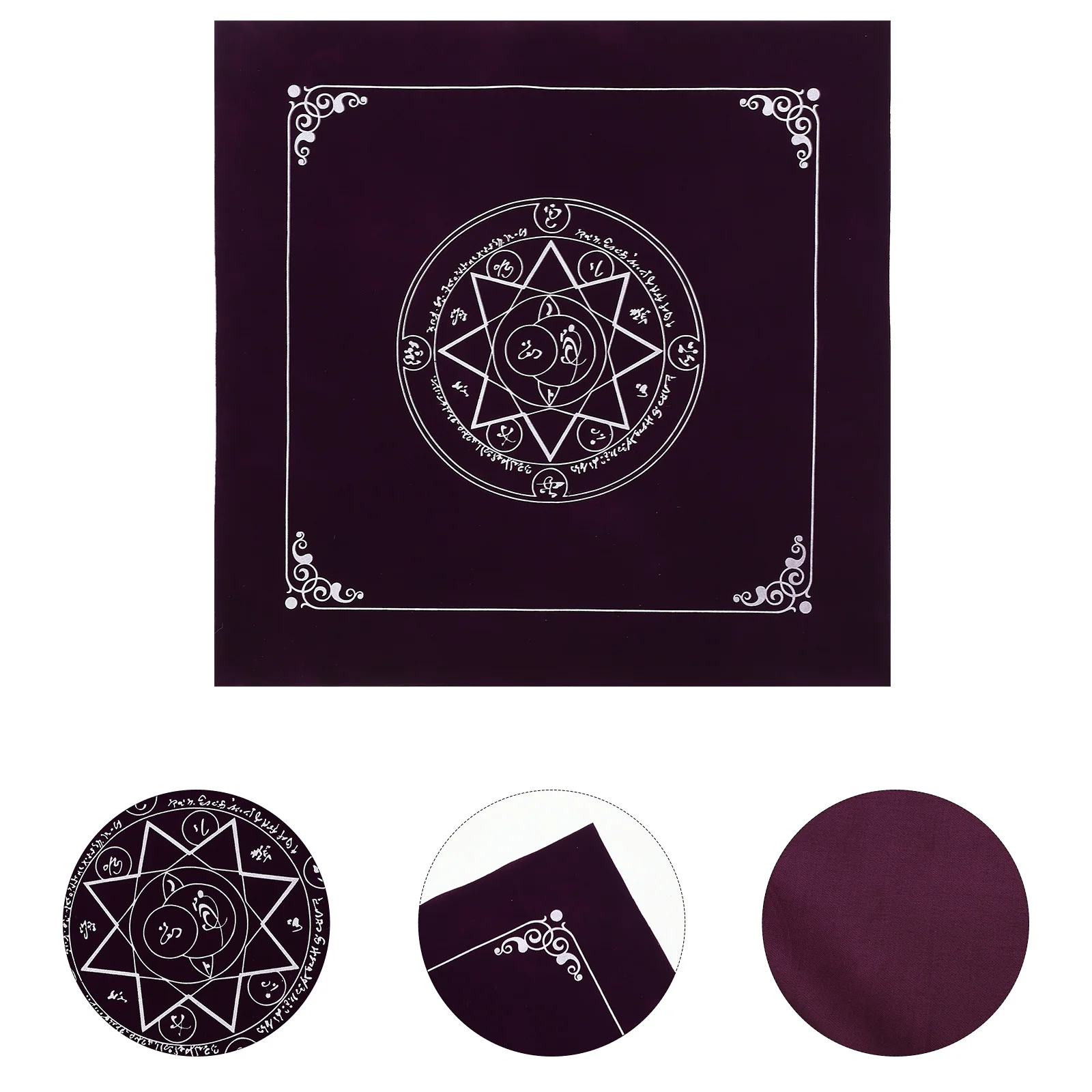

1pc Tablecloth Premium Non-Slip Tarot Game Desktop Cloth Divination Ritual Decor Square Altar Tapestry Prop