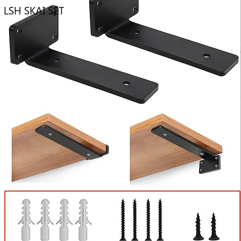 2Pcs Wall Table Support Bracket 90° Angle Shelf Brackets Heavy Duty L-Shape Shelf Support Corners Brace Furniture Hardware