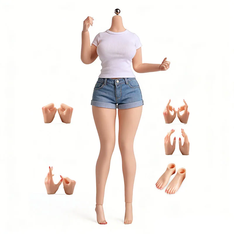 

YM611 1/6 Scale Female Plump Seamless Body 12'' Big Breast Wide Buttock Action Figure Flexible Soldier Body Doll Model