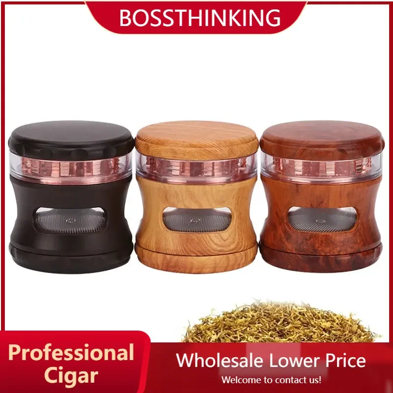 

Tobacco Grinder Herb Tobacco Crusher Spice Grinder 63mm Wooden Resin Crusher Spice Grinder Drum Shape Smoke Accessories