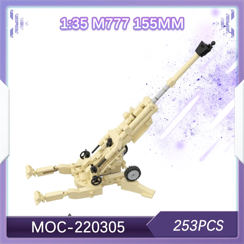 

253 шт., военная военная серия, 1:35 M777, 155 мм, модель строительного блока, кирпич, корпус солдата, армейский набор по индивидуальному заказу, креативные подарки MOC- 220305
