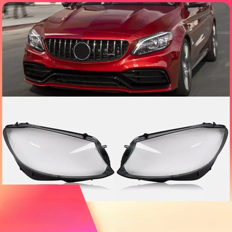

For Mercedes Benz W205 C180 C200 C260L C280 C300 2019-2020 1Pcs Car Headlamp Cover Transparent Lampshade Headlight Lens Shell