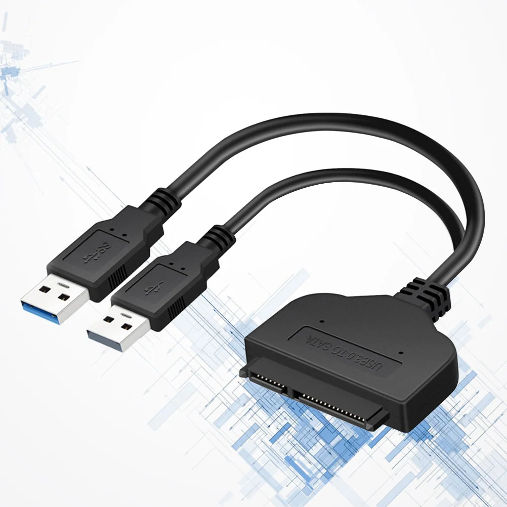 

2 in 1 to USB 3.0 Converter Cable Black External Hard Disk Adapter for 2.5 Inch Drive Fast Data Transfer Converter