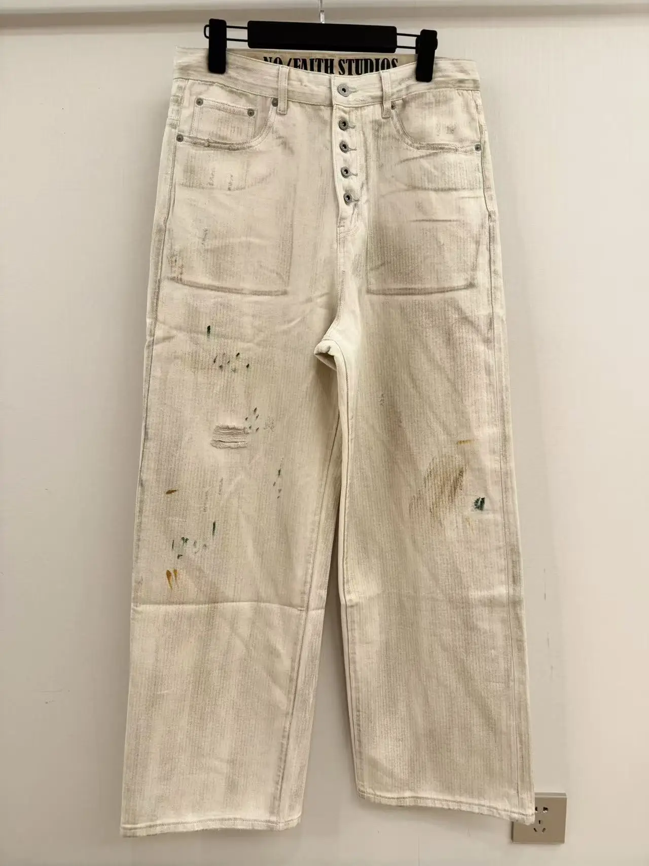 Brand New No Faith Studios Ink Baggy PANT Jeans Cotton Denim Pants Comfort Casual Jeans Size S M L XL#A319