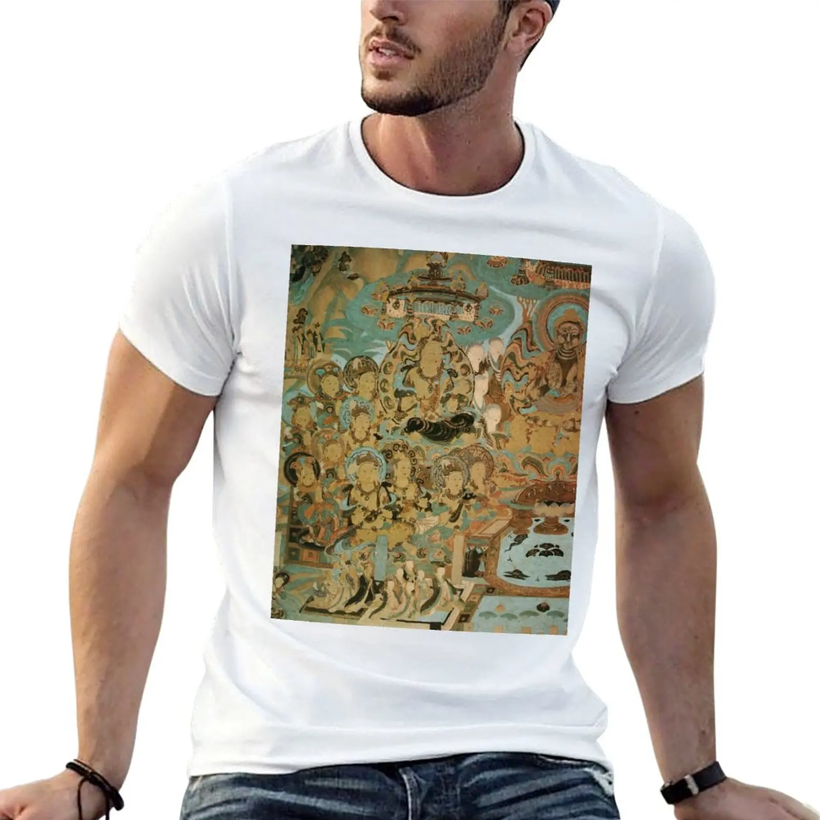 Dunhuang Mogao Caves——(Buddhist) religious assembly T-Shirt Basic Tee Shirt for Everyday Outfit