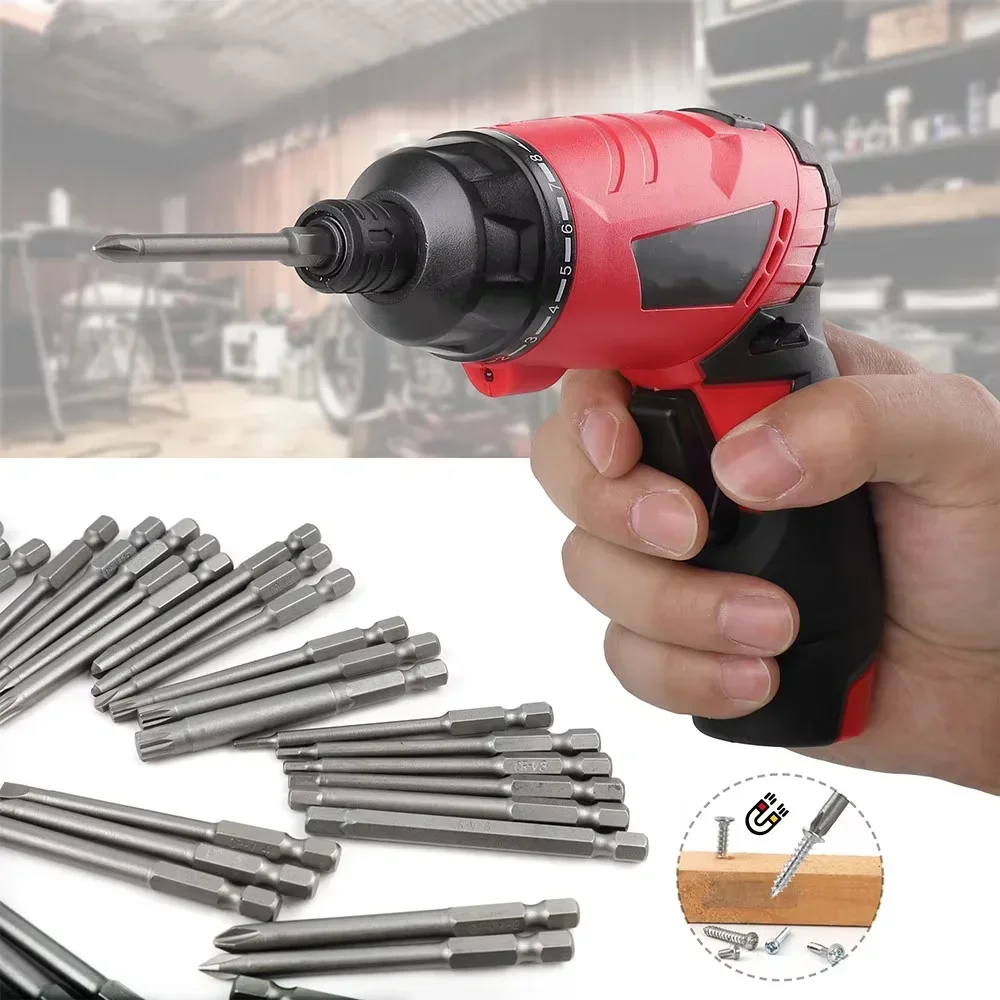 36/50PCS Extended Batch Head Rod Set Cross Word Lengthened Screwdriver Bit Extension Rod Batch Head Electric Drill Set Tool