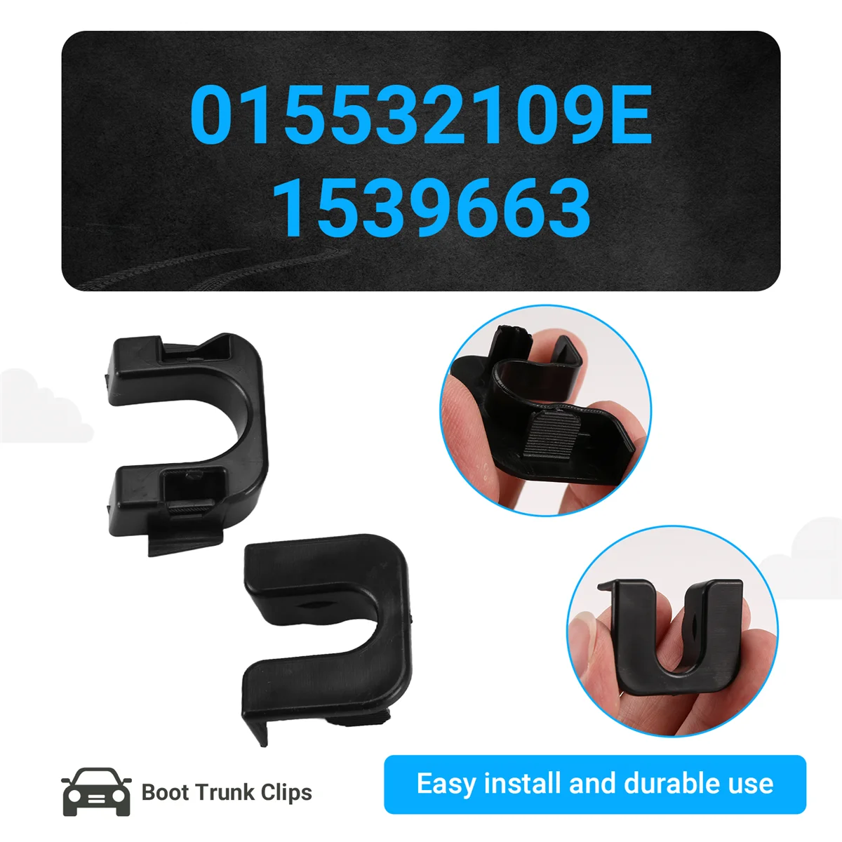 AT77 Rear Boot Trunk Load Cover Parcel Shelf Clips Bracket Mount for Ford Focus MK3 3 Mondeo 4 MK4 Fiesta MK7 MK8 1539663