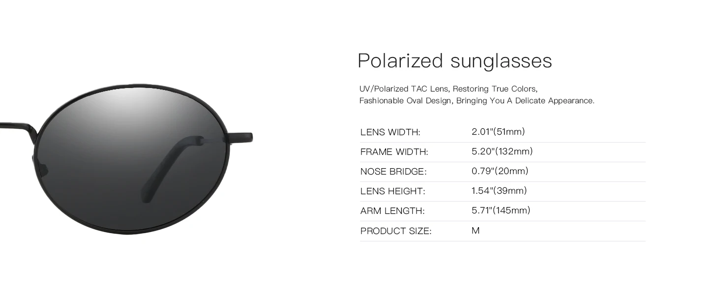 ZENOTTIC Retro ovale polarisierte Sonnenbrille für Damen und Herren, trendige runde Y2k-Sonnenbrille, kleine Vintage-Sonnenbrille im 90er-Jahre-Stil – Detail 10