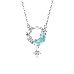 Original 925 Sterling Silver Dream Chasing Moon Necklace Women Luxury High Quality Silver Necklace New Fashion