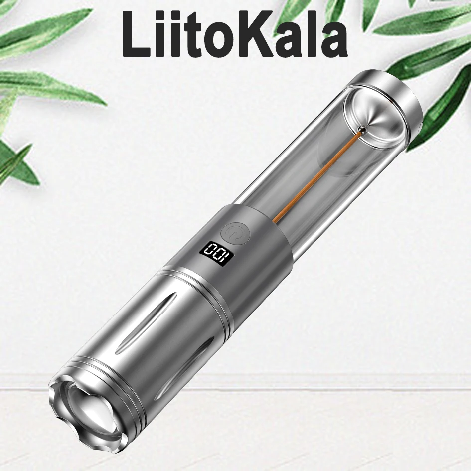 LiitoKala LF-606 キャンプ充電式強力な光多機能懐中電灯