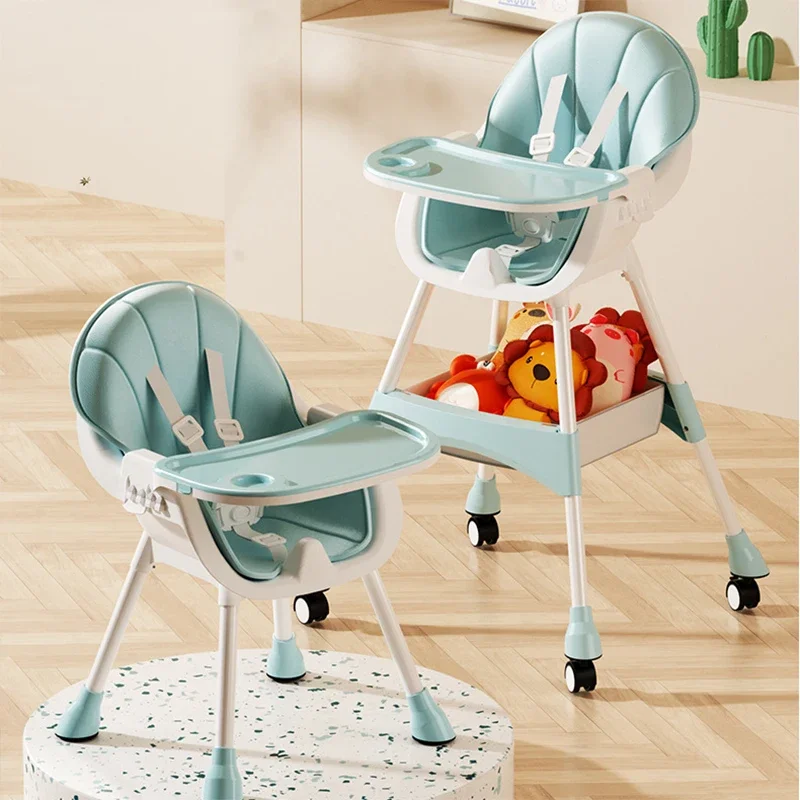 

Baby High Chair 6 Months Plus, 2-in-1 with Footrest, Detachable Double Tray, Easy to Clean Feeding