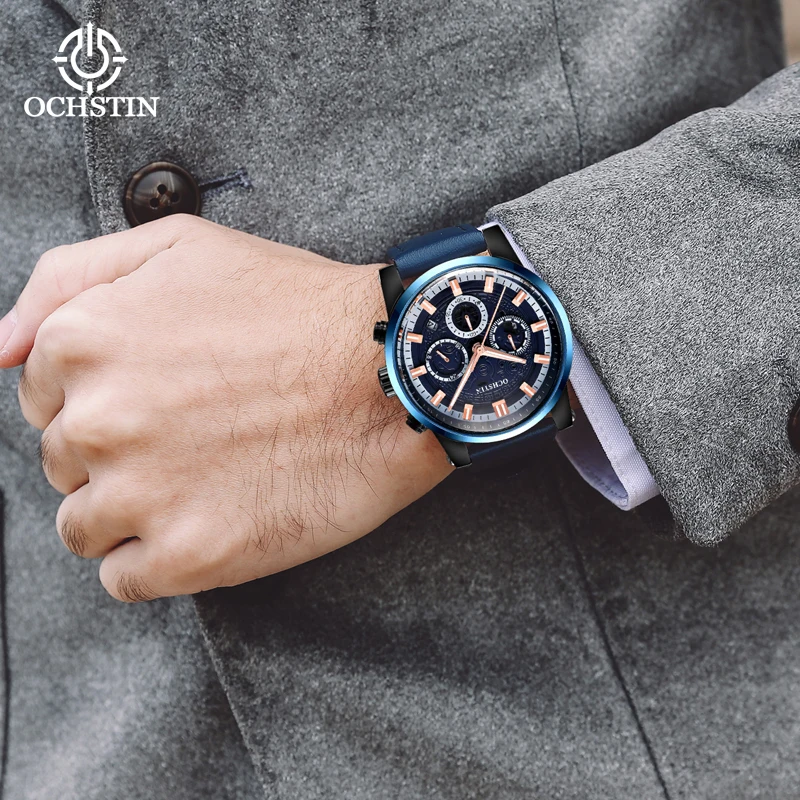 ساعة يد بسوار جلدي للرجال ، ساعة رياضية غير رسمية ، ساعة كوارتز للرجال ، ساعة رجالية ، ساعة رجالية ، Sa ،