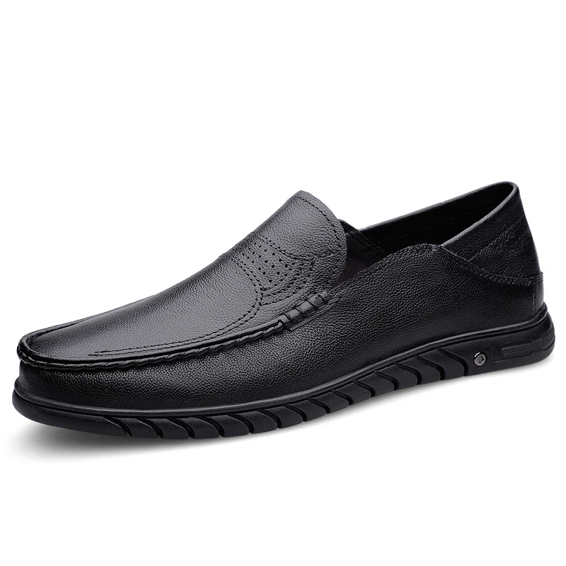 High Quality New Soft Sole Comfortable Loafers Versatile Men's Leather Casual Shoes Handmade Sole Commuting Men's Driving Shoes