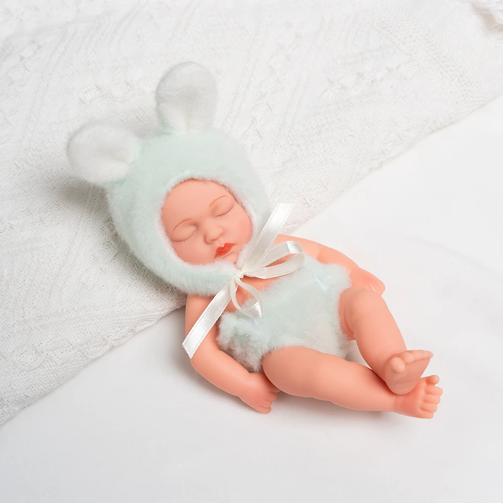20cm Vinyl-Reborn-Babypuppen mit Kleidung, 8-Zoll-Neugeborenen-Babypuppe, wasserdichte Bebe-Puppe, niedliche Minipuppe für Mädchen, Geburtstagsgeschenke – Detail 13