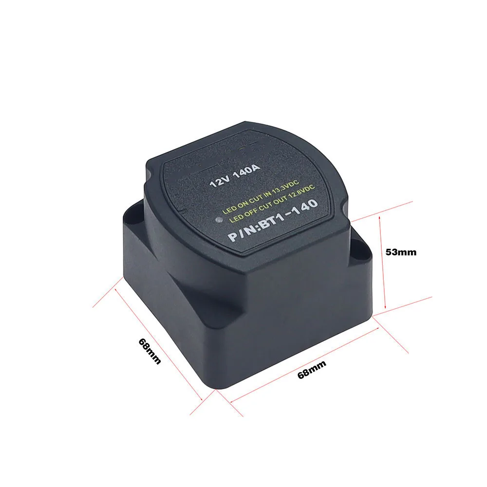 12V 140Amp Dual Battery Isolator VSR Sensitive Relay & Wiring Cable Kit Double Battery Automatic Charger for RV Marine Car