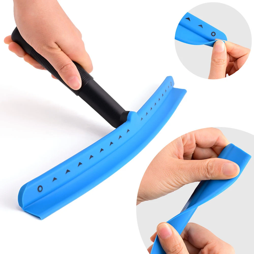 EHDIS Window Cleaning Silicone Blade Water Squeegee Short/Long Handle Scratch-Free Shower Scraper Household Glass Wiper Shovel