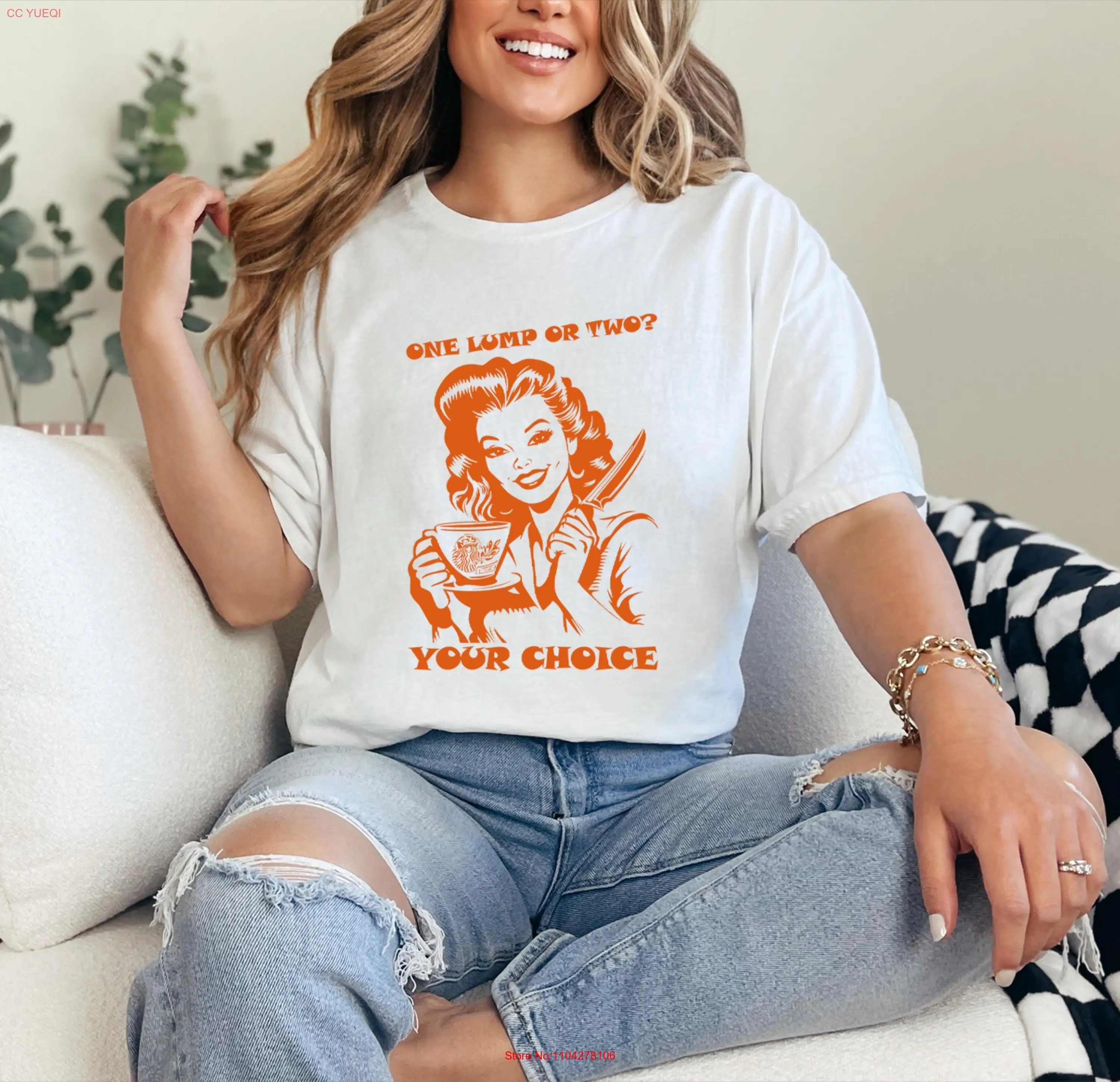 Camiseta Vintage para mujer, camiseta Retro de los años 50 con un topo o dos amantes del café, estilo clásico de cena, Top de manga larga o corta