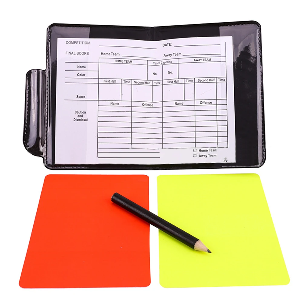 Soccer Referee Kit Referee Flag Soccer Referee Cards with Whistle Notebook and Pencil Sport Training Useful Referee Tool