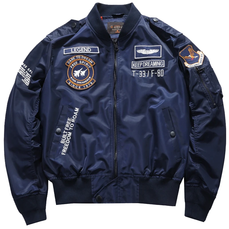 Męska wiosenna taktyczna wojskowa MA-1 kurtka bomberka lotnicza męska Baseball Varsity College Pilot Air Force jesienna odzież wierzchnia płaszcze