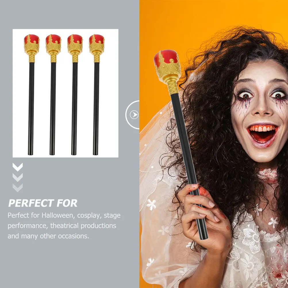 4 قطع كيد كينج كوسبلاي صولجان خفيف الوزن محمول مجوف لحفلة الهالوين مرحلة الأداء دعامة الصولجان