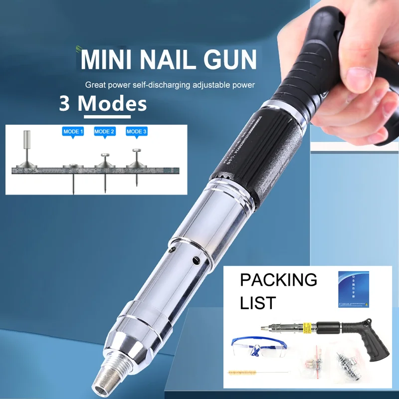 

Mini Ceiling Artifact Automatic Slag Discharge Nail Gun Power Adjustable Plumber Household Gun Nail Gun for 7.3mm Mini 25mm Nail