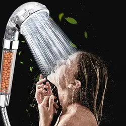 Zloog Bio-active Stones Bathroom Showerhead Mineral Balls Filter Shower High Pressure Sprinkle Handheld 3 Modes SPA Shower Head