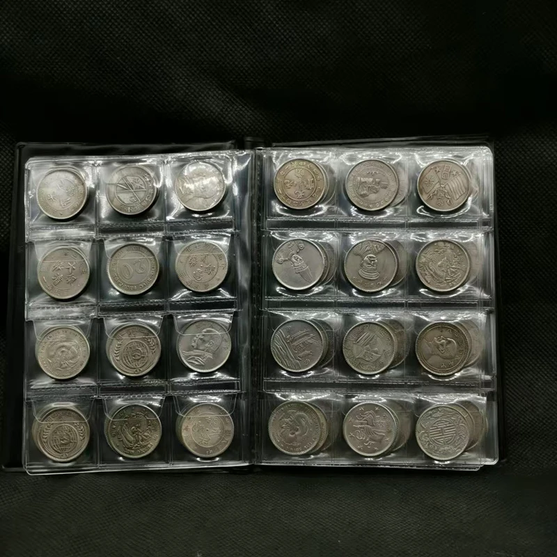 China Old Coin Silver Coin Statue Collection Set 120 Pes (the outer skin color is random)