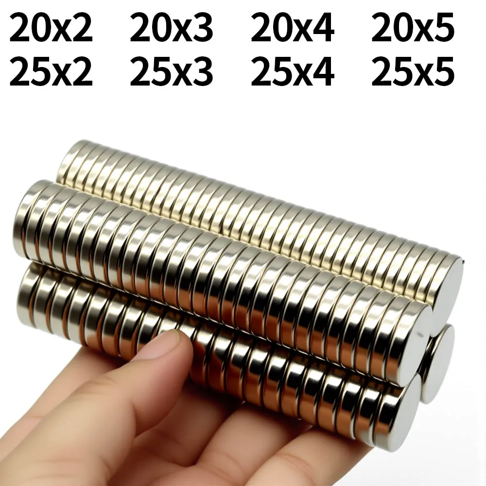 Super Strong Neodymium Magnet N35 NdfeB Permanent Magnetic imanes Round Powerful Magnets Refrigerator 20x2 20x3 20x5 25x2 25x3mm