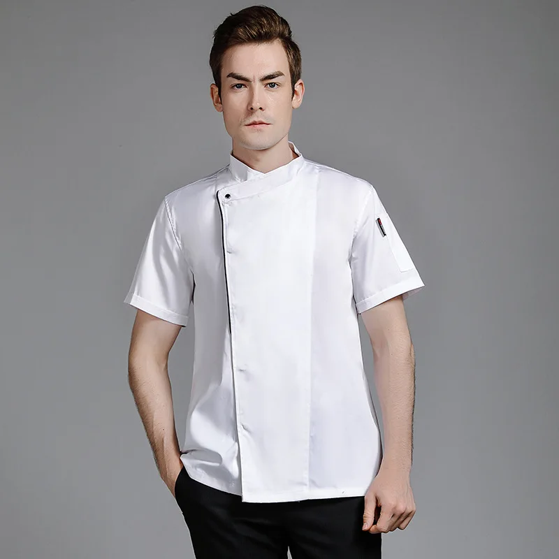 

Restaurant baking chef workwear for men, short-sleeved kitchen clothes, canteen hot pot restaurant summer long-sleeved women's u