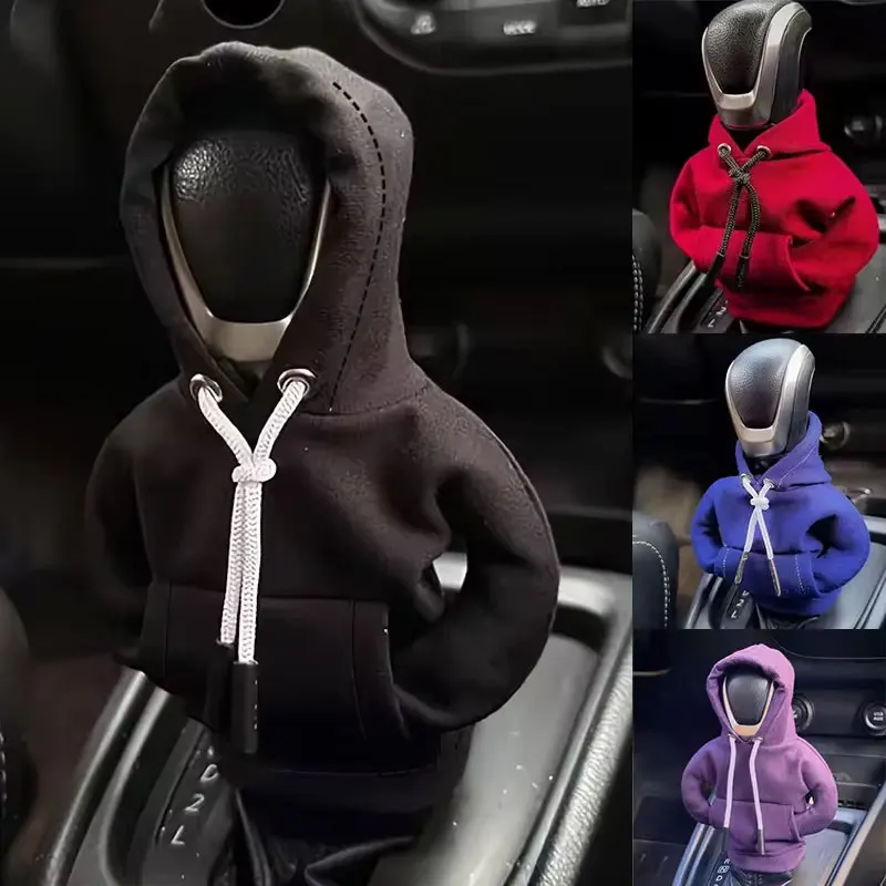 Shift Cover Gear Handle Decoration Gear Shift Mini Hoodie Cover  Fits Manual Automatic Universal Car Shift Lever Interior Decor