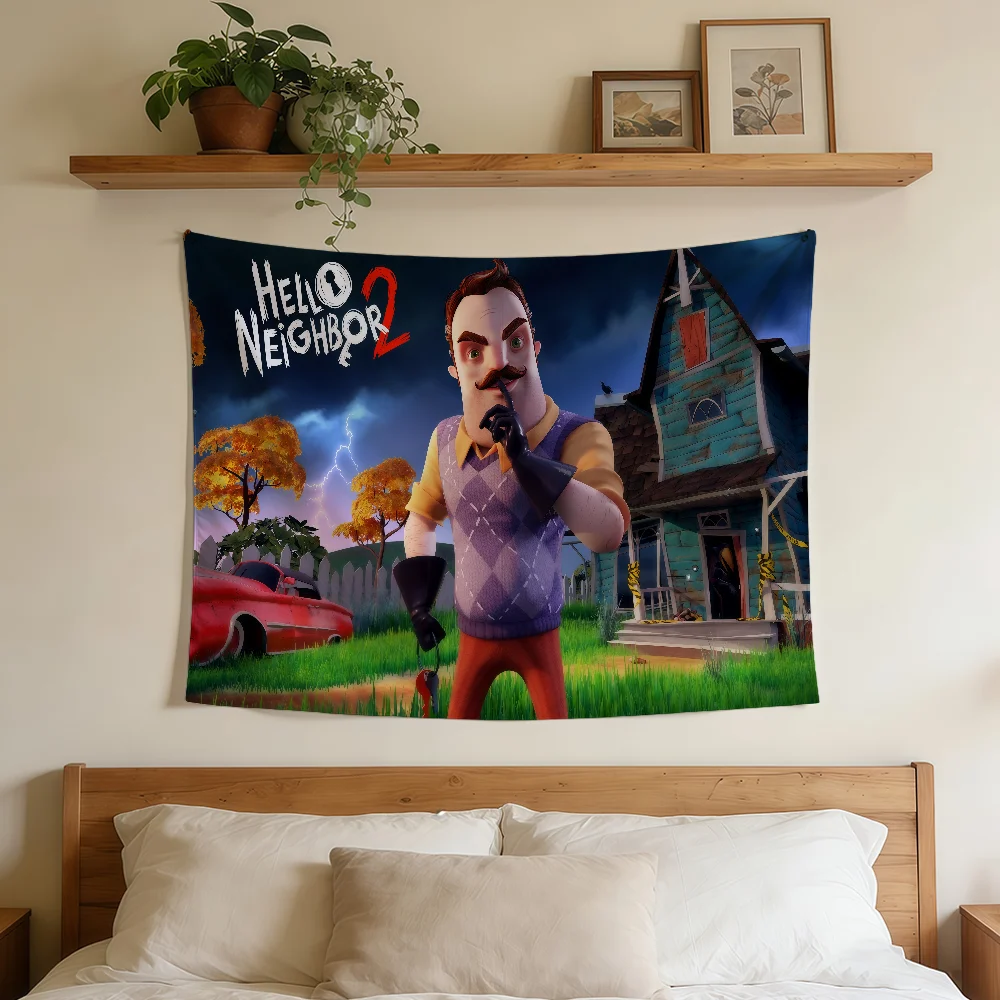 GAME H-HELLOS N-NEIGHBORS Flag Durable Outdoor Indoor Patio Festive Decoration Classic Design Pole Wall Room Banner
