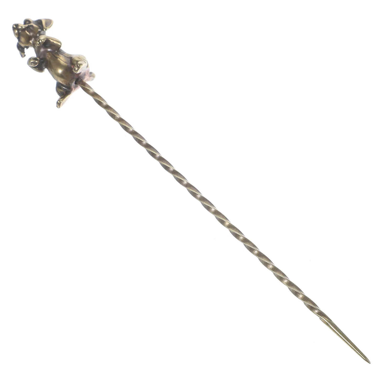 Vintage Brass Tea Needle Style Tea Ceremony Tool Teapot Unclogging Pin Prosperity Luck Accessory Hair Pin