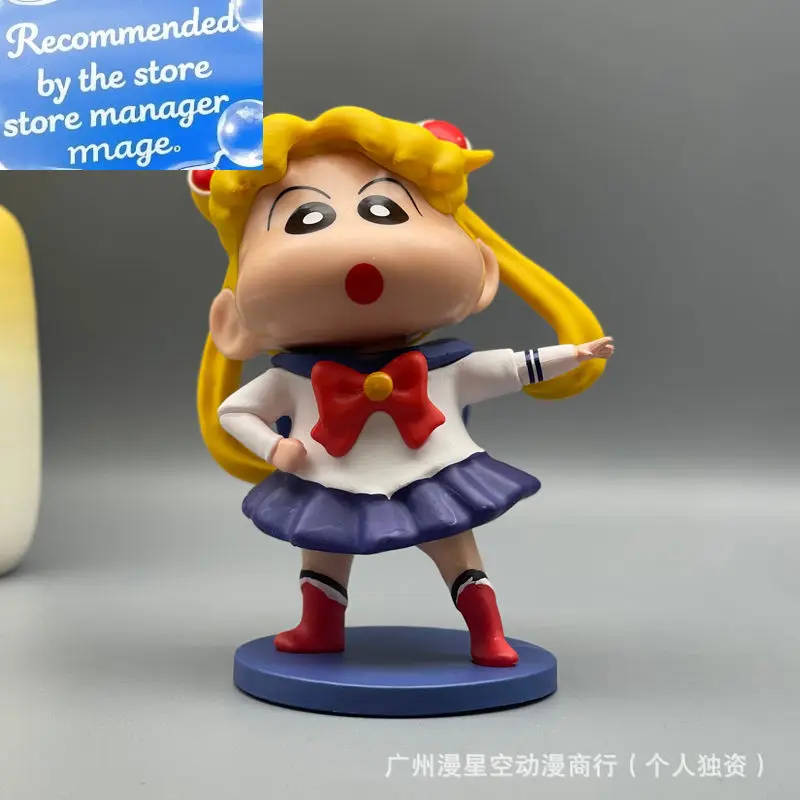 

Crayon Shin-Chan Creative Series Shin-Chan Cos Usagi Tsukino Figure Decorate Classic Childhood Manga Anime Peripheral Gifts