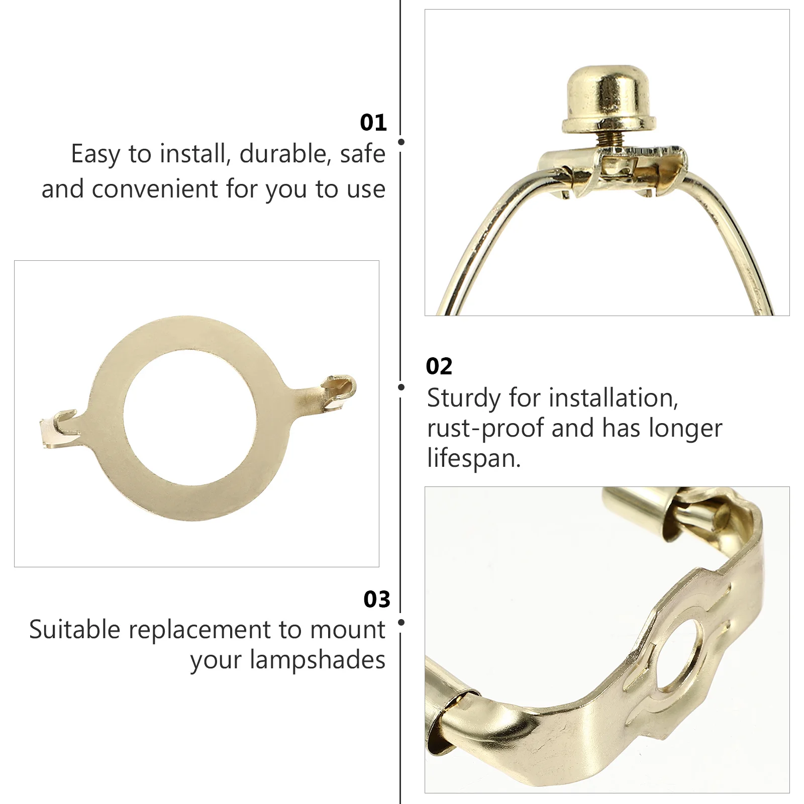 Kit di 2 Supporti per Paralume, Parti di Ricambio Robuste e Antiruggine per Lampade da Tavolo e da Terra, Accessori per Illuminazione Casa e Ristorante