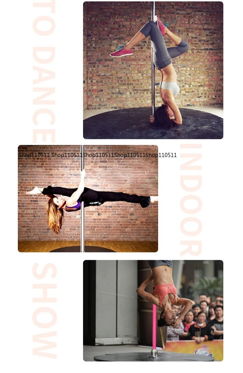 Round Mobile Dance Pole, Portable Pole for Yoga Studio Home School Gym Weight Loss & Stage Performance