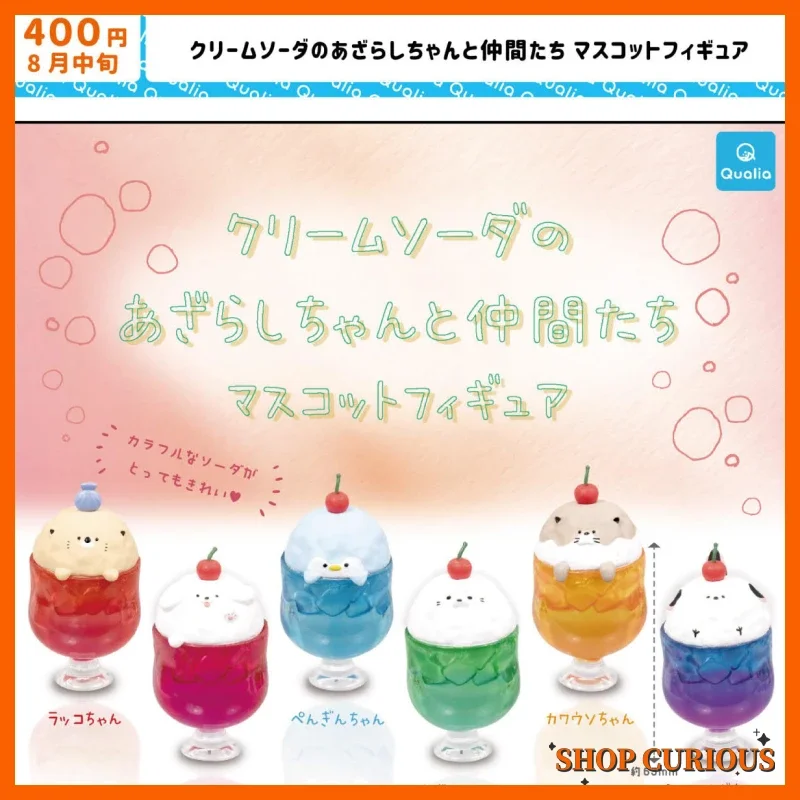 Original Gashapon Capsule Toys Kawaii Ice Cream Soda Seal Friends Cup Figurine Cute Anime Figure Miniature Models Gift