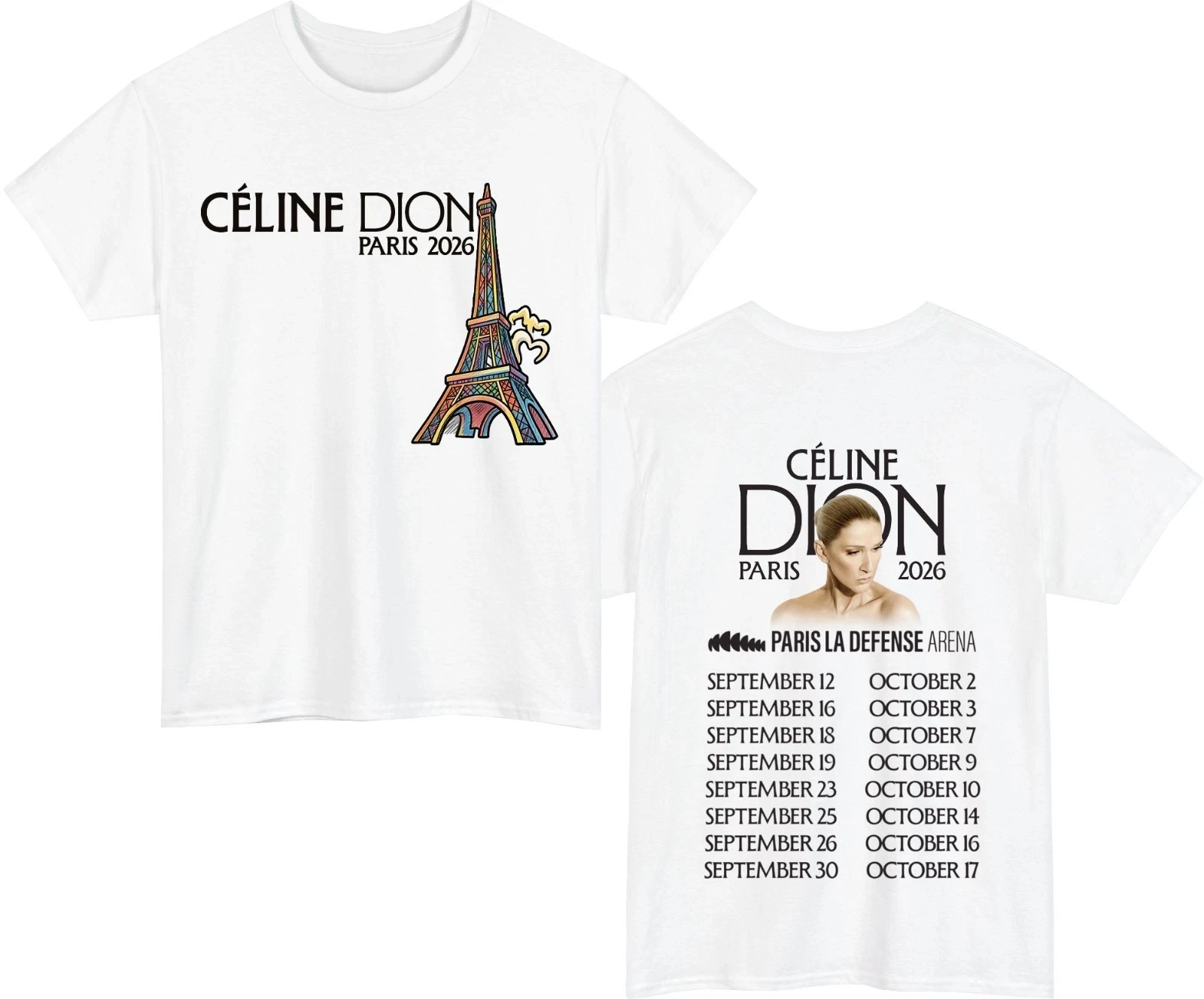 Celine Dion Paris 2026 Fan Tour Gift T-Shirt Men's Women's Summer Fashion New Trend Pop Music Streetwear Hip Hop T-Shirt