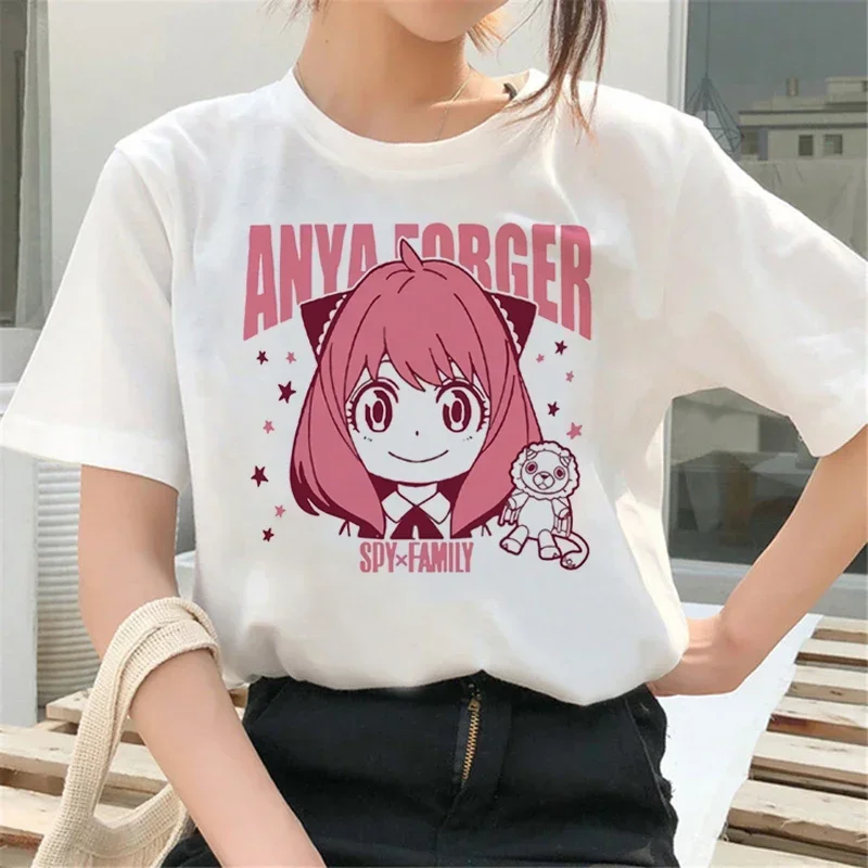 Japońskie Anime szpieg X rodzina T-Shirt kobiety Grunge kreskówka koszulka Harajuku Anya koszulka koszulki z nadrukami Unisex ubrania koszula damska