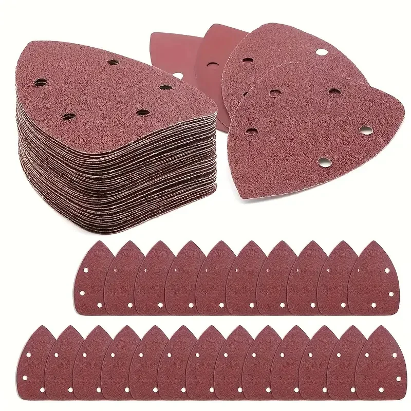 

10/20/30/50Pcs Self Adhesive Triangle Hook & Loop Sandpaper - Alumina Oxide Abrasive, Medium 60-600 for Polishing and Sanding
